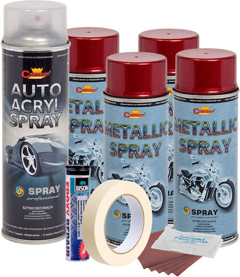 Kit complet de reparare și vopsire roți în culoarea roșu burgund metalizat V4