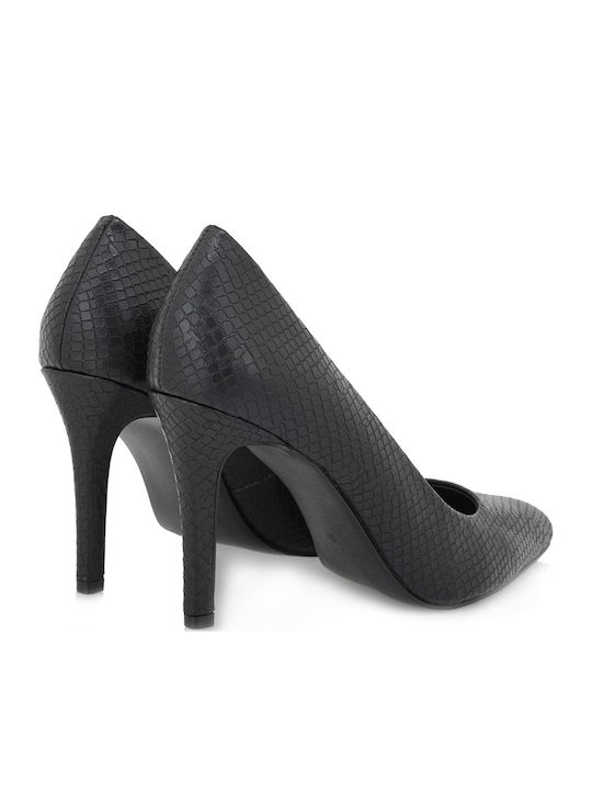 Обувки На Ток С Висок Ток Черни