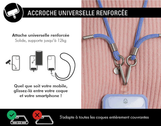 Force Case Universale Handydekoration Schultergurt Doppelhaken Befestigungssystem Blau