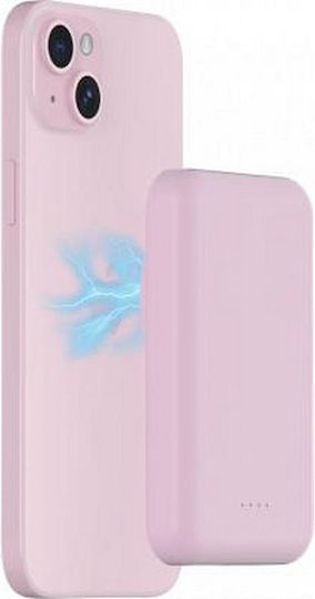 BigBen Connected MagSafe Power Bank 5000mAh 10W cu Port USB-A și Port USB-C Roz