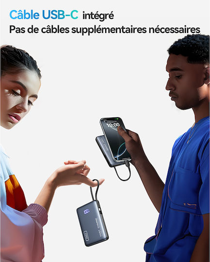 Iniu Power Bank 10000mAh 20W με Θύρα USB-A και Θύρα USB-C Μαύρο
