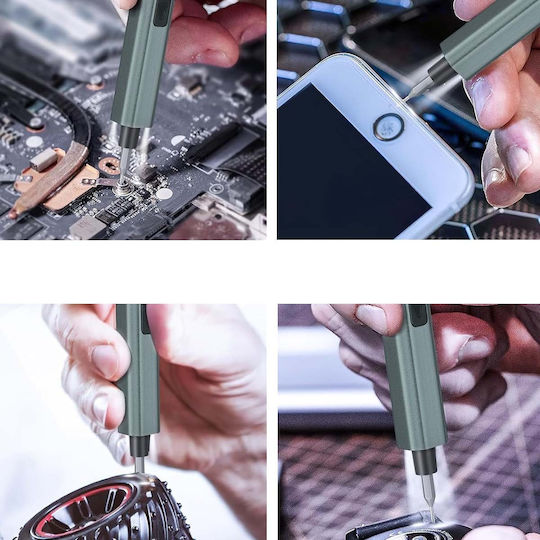 Avizar Electric Screwdriver Smartphones Tablets 49 Precise Bits Green