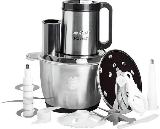 Sokany Tocător Electric Multifuncțional 6-in-1 800W 3L Inox Argintiu