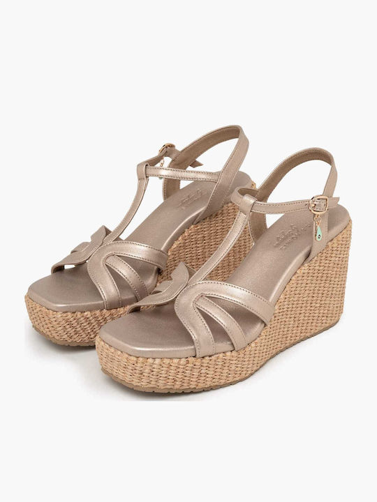 Women's Leather Platform Shoes Platinum