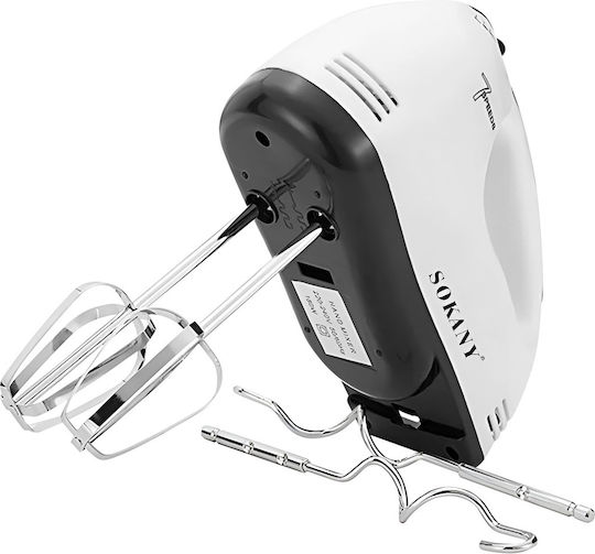 Sokany 180w Electric Mixer 7 Speeds Stainless Steel Whisks Black White