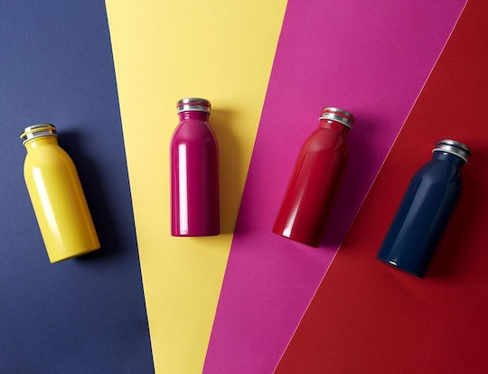 Bottle Thermos Stainless Steel 450ml Pink with Mouthpiece