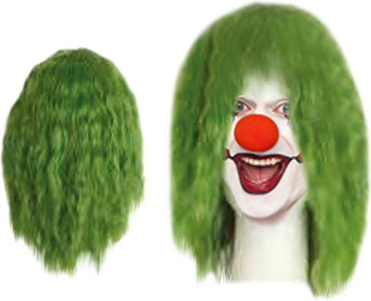 Perucă De Carnaval Dreaptă Verde Clovn 3-2195