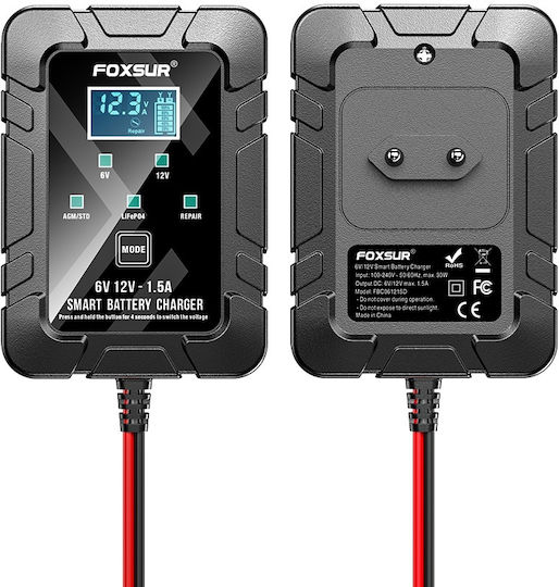Foxsur Autobatterieladegerät 6/12V