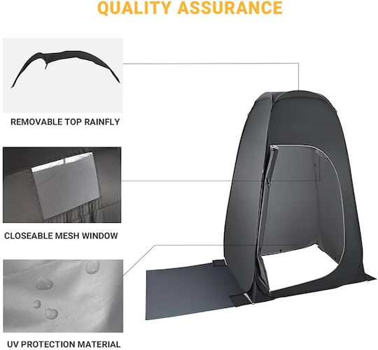 KingCamp Camping Tent Pop Up Toilet Black 3 Seasons 190cm