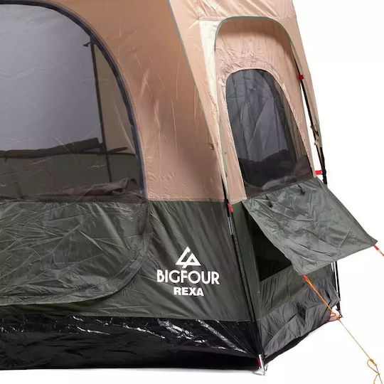 Bigfour Σκηνή Camping Μπεζ με Διπλό Πανί 3 Εποχών για 4 Άτομα 320x260x190εκ.