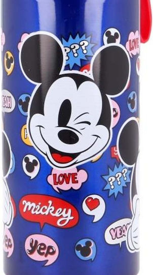 Stor Mickey Mouse Παιδικό Παγούρι Mickey Αλουμινίου με Καλαμάκι Μπλε 510ml