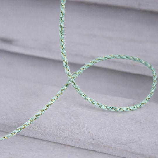 Șnur Zig-Zag 0,4 cm 25 Metri Verde-Viermuș Auriu 51550