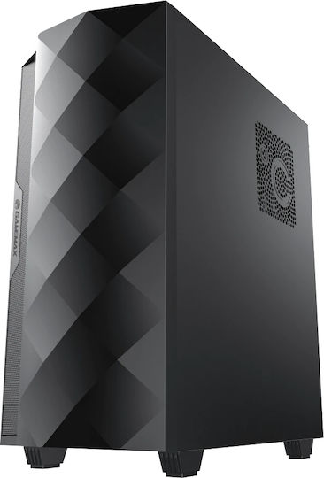 GameMax Diamond Gaming Midi Tower Κουτί Υπολογιστή με Πλαϊνό Παράθυρο και ARGB Φωτισμό Μαύρο