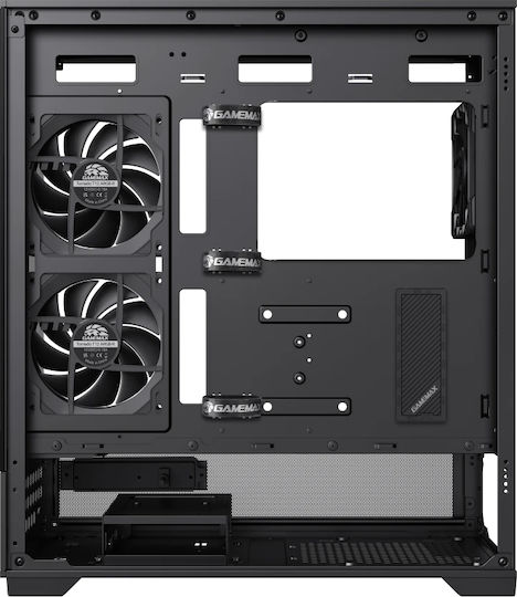 GameMax Vista 2 Gaming Midi Tower Computer Case with Side Window and ARGB Lighting Black