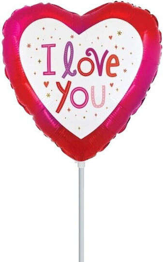 10'' Mini Shape Heart Balloon White Frame I Love You