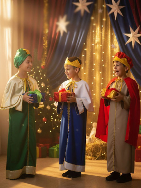 Kids Christmas Costume Wizard Green