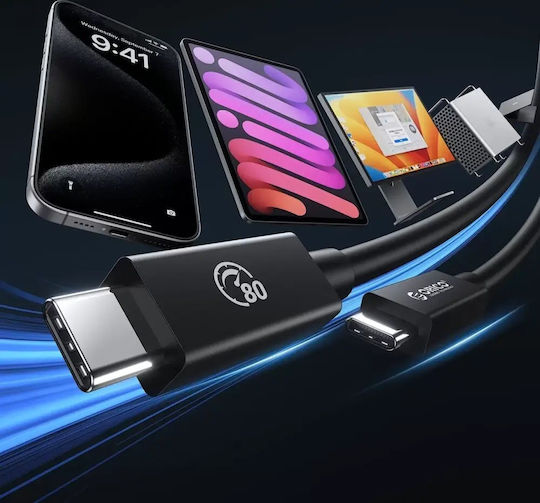 Orico USB 4 Video Cable USB-C male - USB-C 240W PD Μαύρο 2m