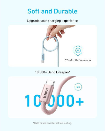 Anker Zolo USB 2.0 Kabel USB-C männlich - USB-C 240W Schwarzes 1,8m A8060H12