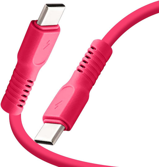 Colorum USB 2.0 Cable USB-C male - USB-C 60W PD Ροζ 1.8m CK60-CC-02