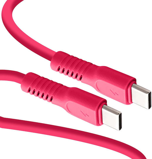 Colorum USB 2.0 Cable USB-C male - USB-C 60W PD Ροζ 1.8m CK60-CC-02