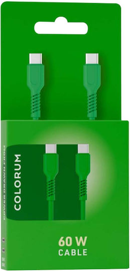 Colorum Cablu USB 2.0 USB-C Masculin - USB-C 60W PD Verde 1.8m CK60-CC-04