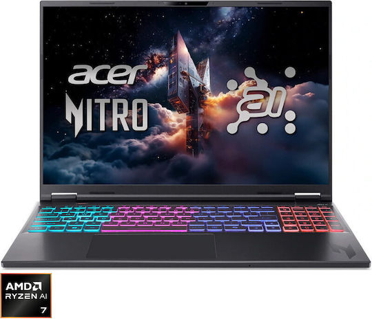 Acer Nitro 16S AI AN16S-61 -R1MY 16" IPS FHD+ 180Hz (Ryzen AI 300 Series-7 350/16GB/1TB SSD/GeForce RTX 5060/No OS) (US Keyboard)