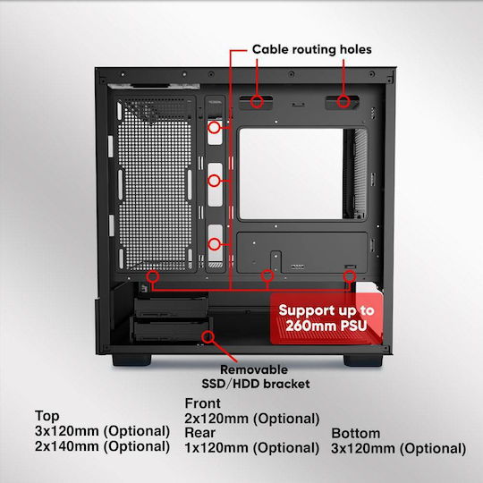 Armaggeddon Aquaron Duplex Pro Gaming Micro Tower Computer Case with Black Side Window