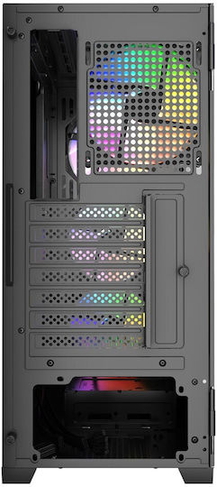 Gembird Fornax 900 Gaming Midi Tower Κουτί Υπολογιστή με Πλαϊνό Παράθυρο και ARGB Φωτισμό Μαύρο
