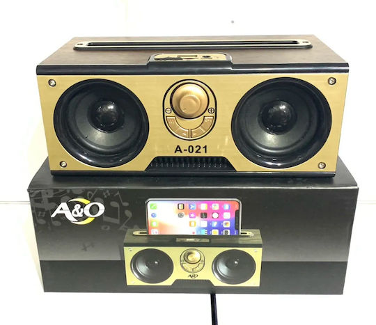 A021 Retro Bluetooth високоговорител 10W Кафяв