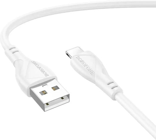 Borofone USB-A zu Lightning Kabel 18W Weiß 1m