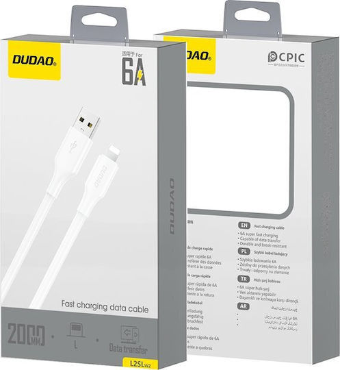 Dudao USB-A to Lightning Cable 30W Λευκό 1.2m 304004-204519