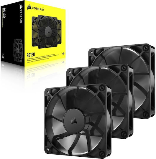 Corsair RS120 Case Fan 2100rpm 72.8cfm Without LED Lighting and 4-Pin PWM Connection 3pcs
