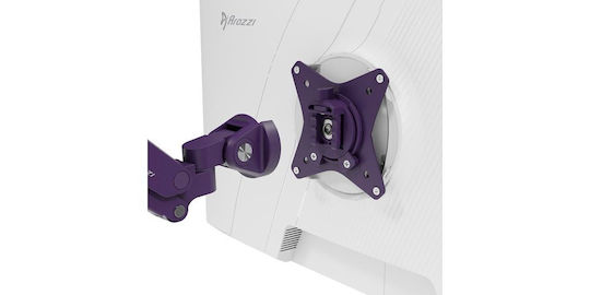 Arozzi Stand Desk Mounted for 2 Monitors up to 34" with Arm Purple