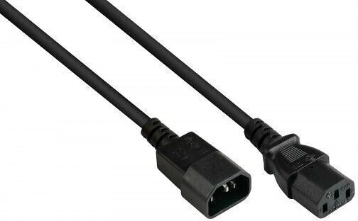 Alcasa IEC C14 / IEC C13 - IEC C14 / IEC C13 Cable 1m Black