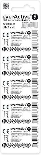 Everactive CR1220 Lithium Batteries 3V Pack of 5