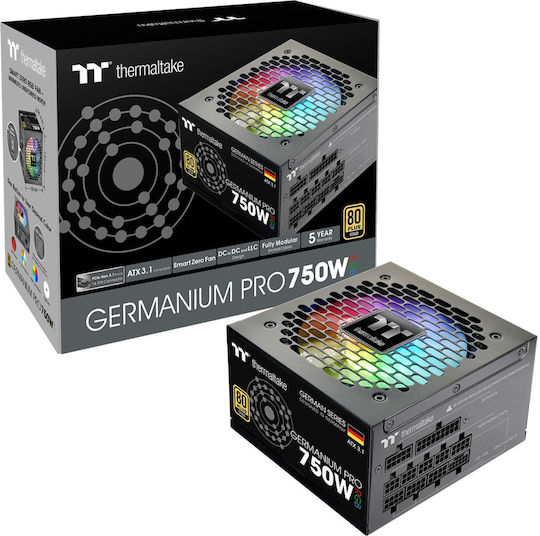 Thermaltake Germanium Pro RGB 750W Μαύρο Τροφοδοτικό Υπολογιστή Full Modular 80 Plus Gold