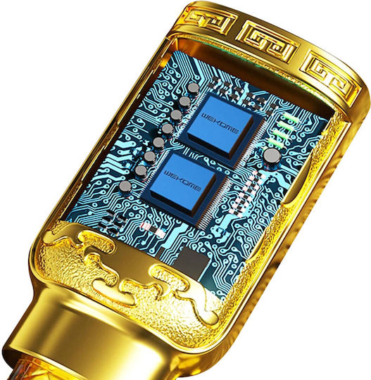 WK WDC-161 Плетена USB 2.0 до микро USB кабел Златист 1м 1бр