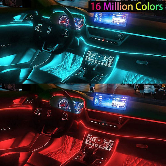 Andowl Bandă Decorativă LED RGB Bandă LED pentru Mașină 12V RGB