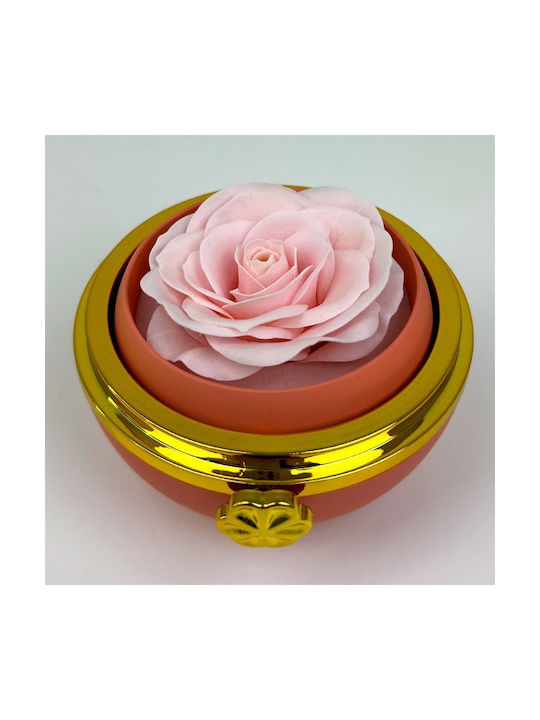 Pink Soap Rose In Elegant Box Transparent Dome Chain Surprise Pendant