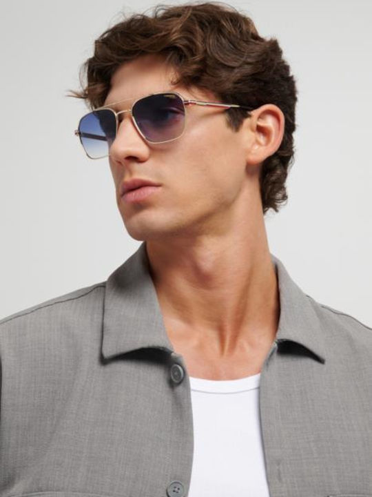 Carrera Unisex Sunglasses with Gold Metallic Frame and Grey Lens 379/S W3J/08