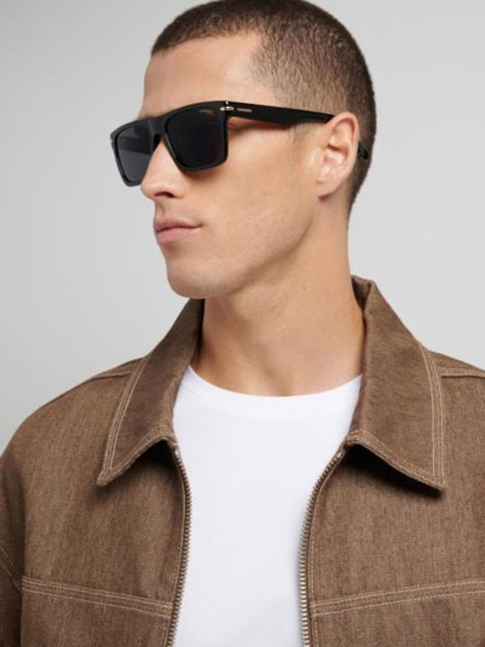 Carrera Unisex Sunglasses With Black Horn-Rimmed Frame And Grey Lens 378/S 807/IR