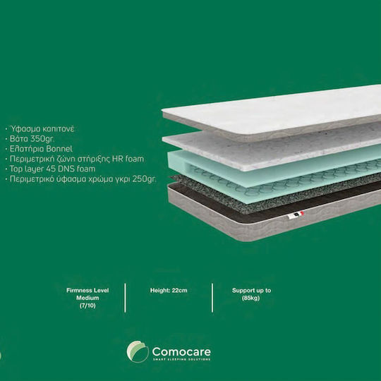 Como felt & wadding producers Semi-double Ortopedie Saltea 110x190cm cu Arcuri