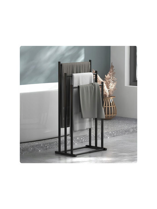 Raft de haine de Baie Triplu ​41x84cm Inox Negru