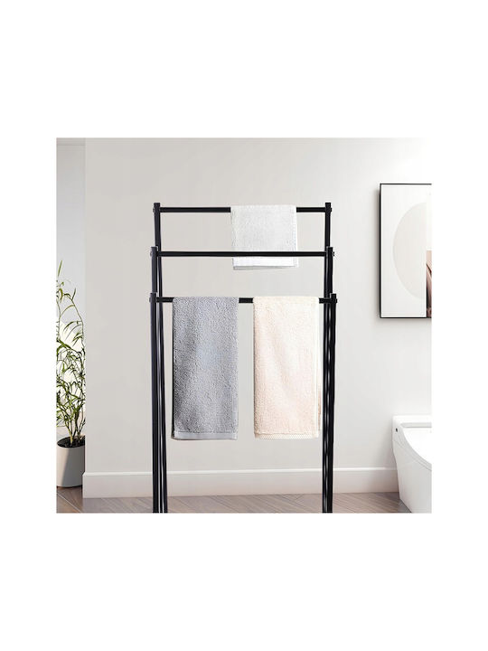 Raft de haine de Baie Triplu ​41x84cm Inox Negru