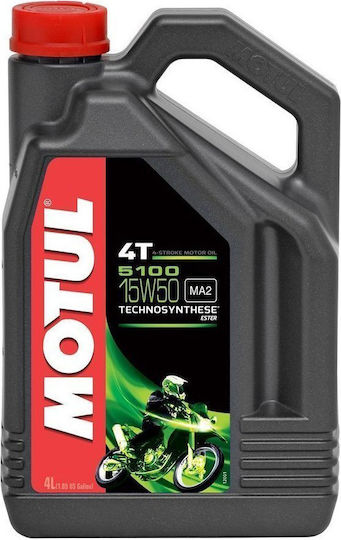 Motul 5100 4T 15W-50 Ημισυνθετικό Λάδι Μοτοσυκλέτας για Τετράχρονους Κινητήρες 4lt