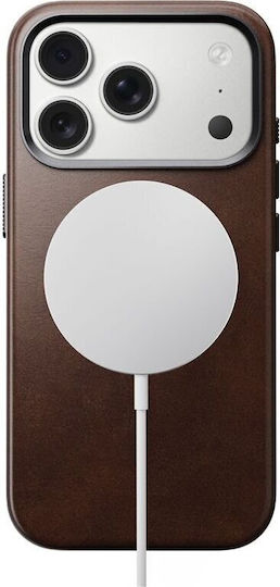 Nomad Rustic Back Cover Piele / Silicon 1.15mm Maro (iPhone 17 Pro Nokia 2.4)