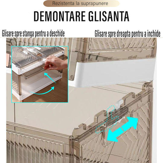 Cutie Din Plastic Pentru Depozitarea Pantofilor Albă 44x38x28cm 4 Bucăți