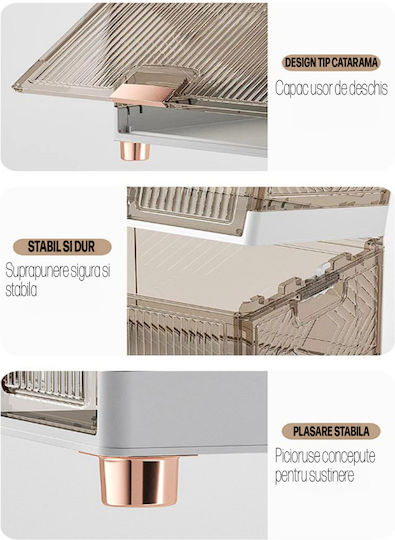 Cutie Din Plastic Pentru Depozitarea Pantofilor Albă 44x38x28cm 4 Bucăți