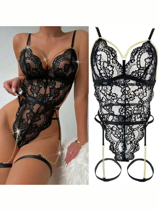 Sexy Spitze Kette Dessous Bodysuit