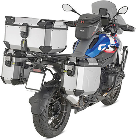 Givi Trekker Outback Evo Μπαγκαζιέρα Μοτοσυκλέτας Monokey Αλουμινίου 58lt Ασημί
